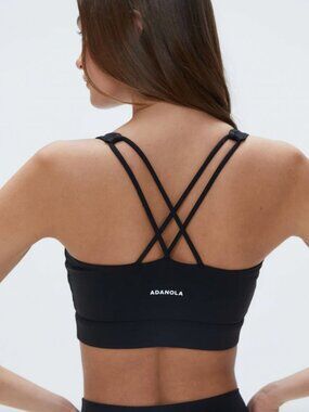Adanola Ultimate Criss Cross Black Bra Top Size M